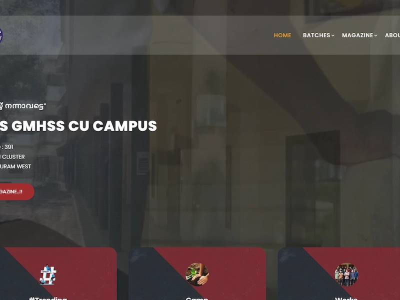 Organization website for NSS Gmhss cu campus